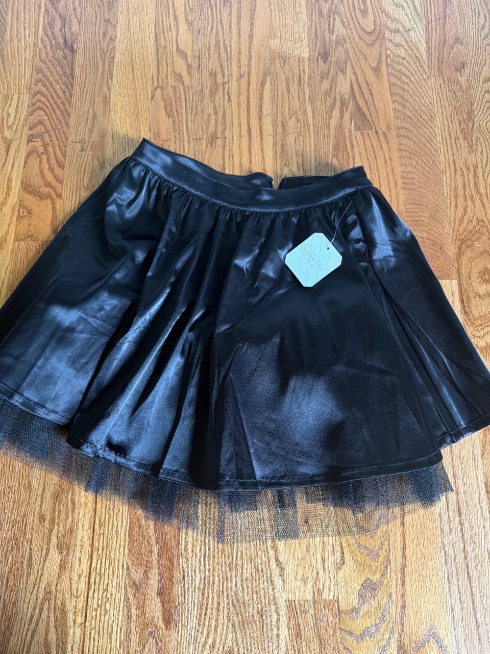 Altar’d State Black Satin Tulle Skirt XS NWT